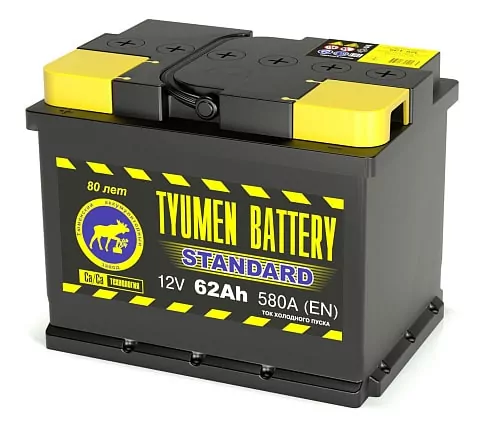Тюмень STANDARD 62Ah 580A R+