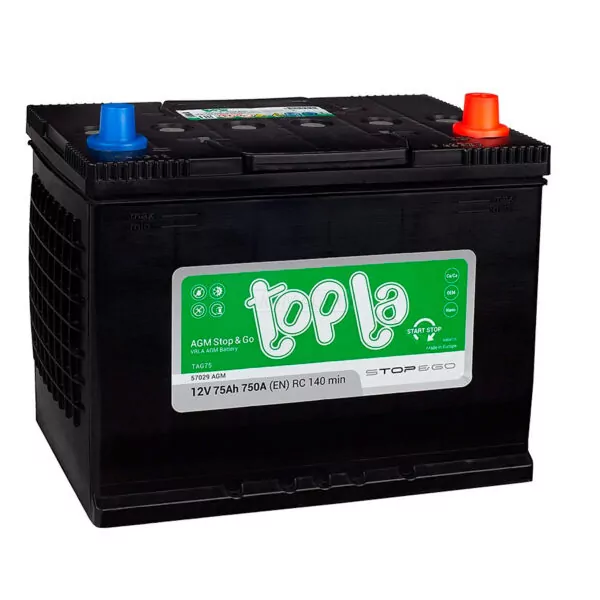Topla AGM 75Ah 750А