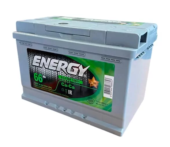 Аккумулятор ENERGY 12V 66Ah 630A R+